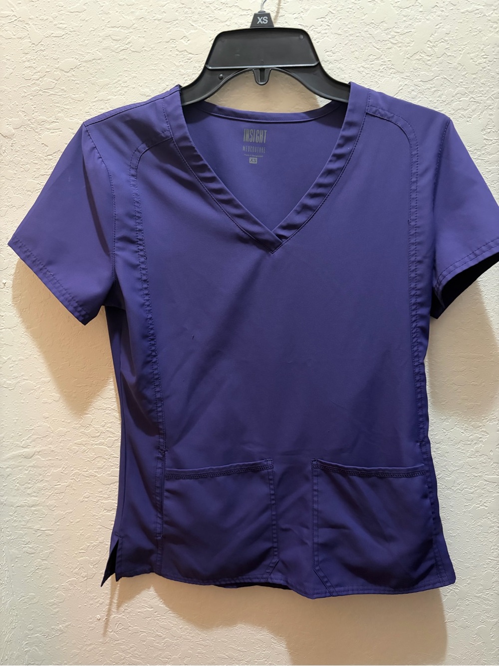 Insight Med Couture Women's Purple V-Neck Short Sleeve Scrub Top & Bottoms